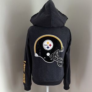 VS PINK x NFL Pittsburgh Steelers Faux Fur Lined Sequin Jacket